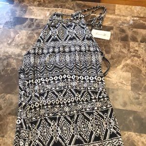 Maxi dress, black and white tribal print